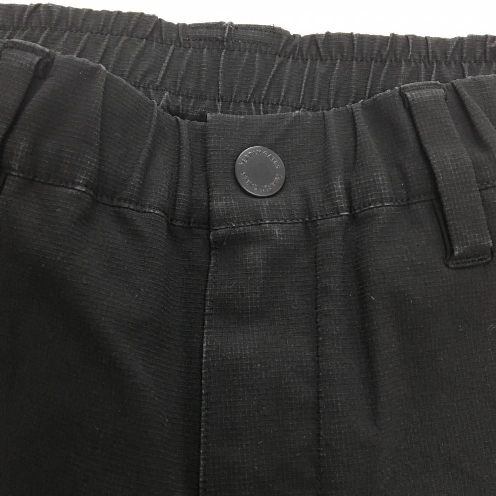 パーリーゲイツ パンツ 黒 ロゴレッド ウエストゴム ストレッチ