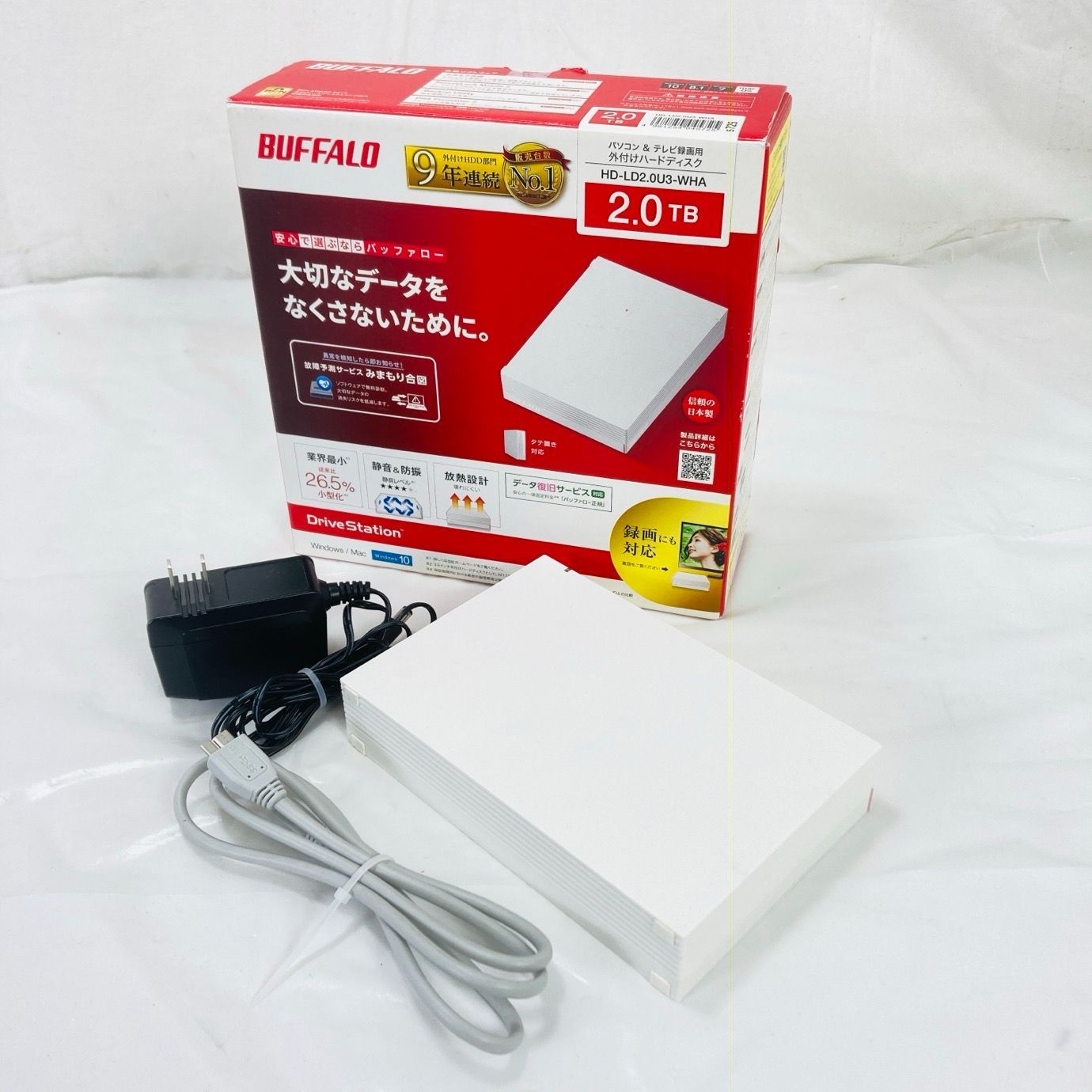 BUFFALO 外付けHDD ハードディスク 2TB HD-NRLD2.0U3 動作品 - メルカリ