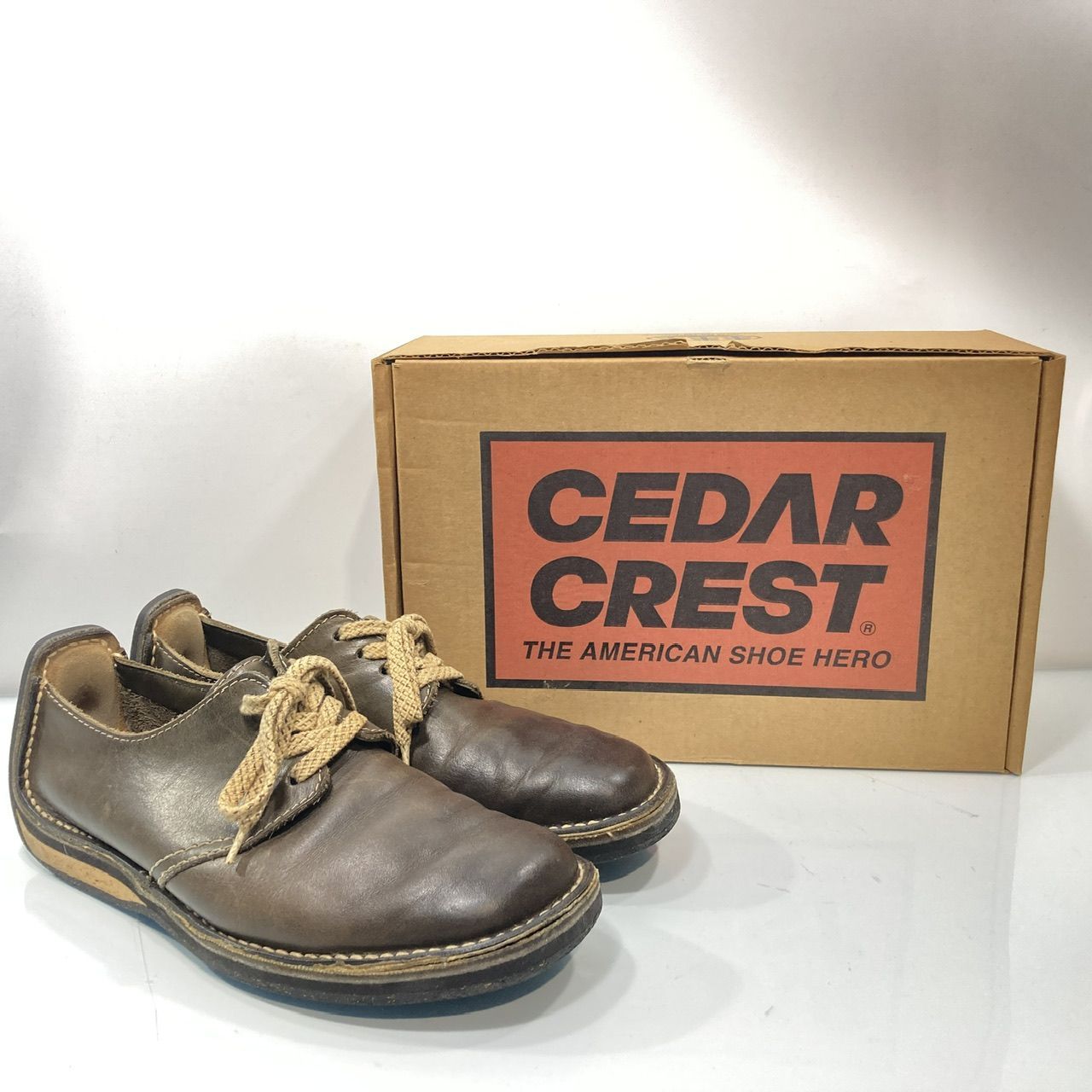 CEDAR CREST レザーシューズ 7 約25cm ブラウン カジュアル 革靴 箱 