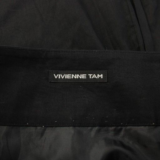 ヴィヴィアンタム VIVIENNE TAM スカート ひざ丈 フレア 刺繍 0 黒 016