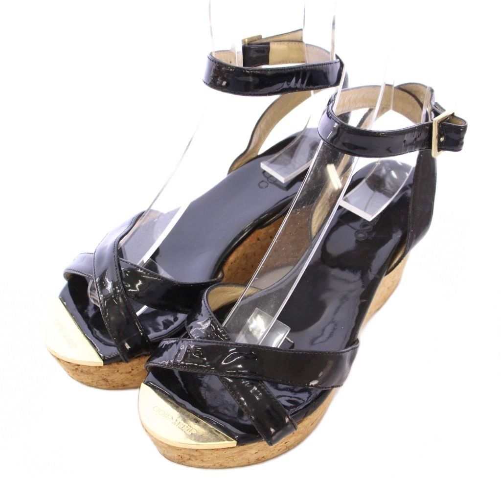 ジミーチュウ JIMMY CHOO ストラップサンダル ラウンドトゥ 厚底