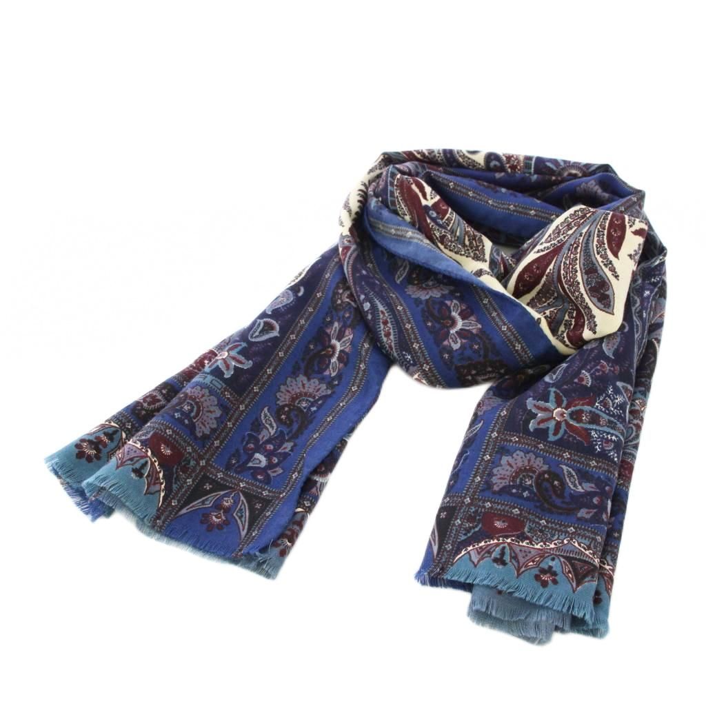 エトロ ETRO ストール シルク混 ペイズリー柄 青 ブルー /TK - メルカリ