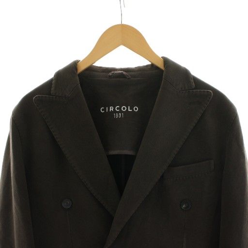 CIRCOLO 1901 ブラウン テーラードジャケット CIRCOLO 1901（チルコロ 1901） セットアップ対応 ウール100％ ダブル