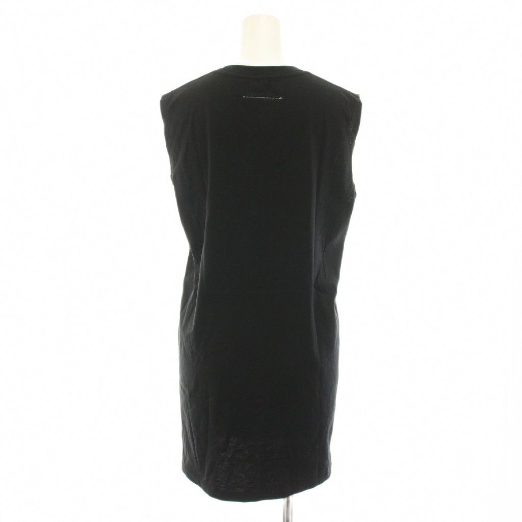  エムエムシックス メゾンマルジェラ MM 6 Maison Margiela マルタンマルジェラ タンクトップ チュニック丈 総柄 S 黒 ブラック グレー YT タンクトップ トップス