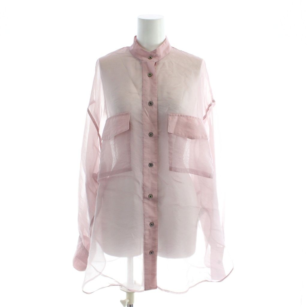 スピック&スパン Spick&Span 23SS シアー シャツ ブラウス 長袖 ピンク 