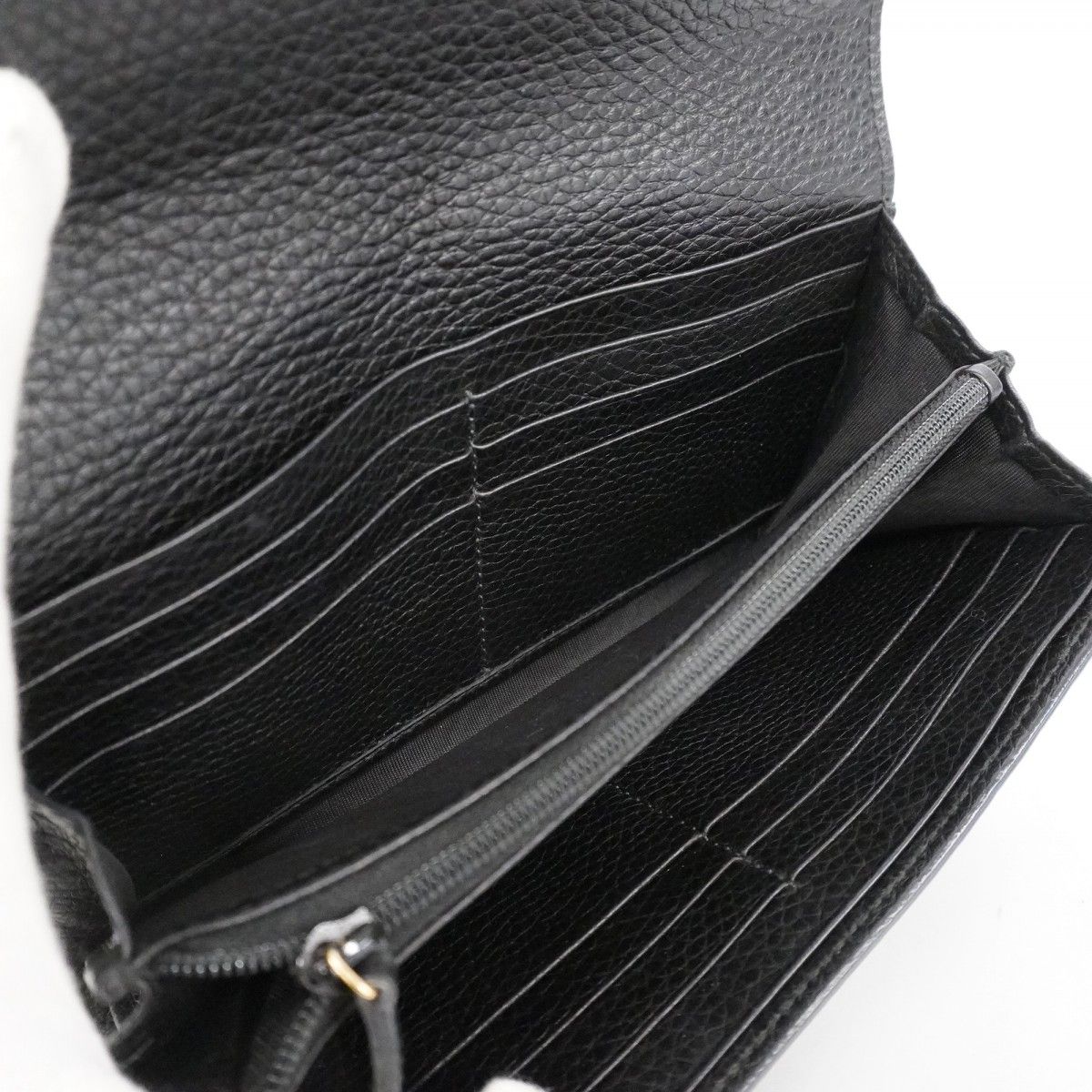 5pa1406】グッチ 長財布 GGマーモント 400586 レザー ブラック