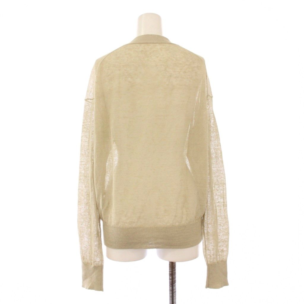 完売品 新品未使用✨Whim Gazette シアーリネンカーディガン ベージュ ウィムガゼット Whim Gazette 25SS シアーリネンカーディガン ニット