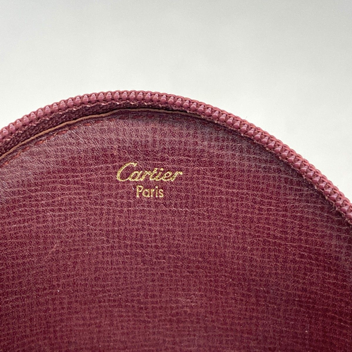 5pb1549】カルティエ コインケース マスト レザー ボルドー ゴールド