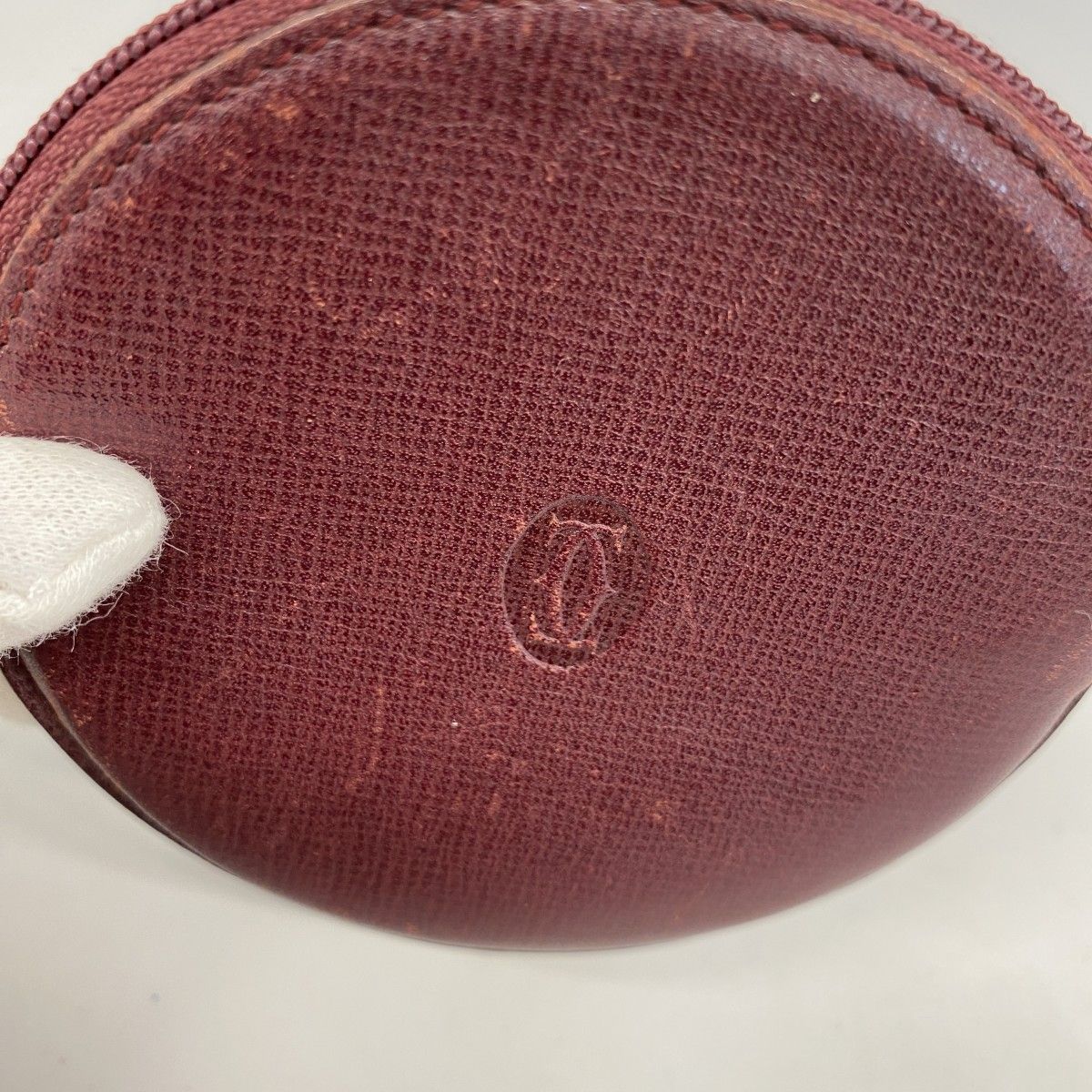 【5pb1549】カルティエ ケース マスト レザー ボルドー ゴールド金具【中古】メンズ レディース ユニセックス 5pb1549】カルティエ コインケース マスト レザー ボルドー ゴールド