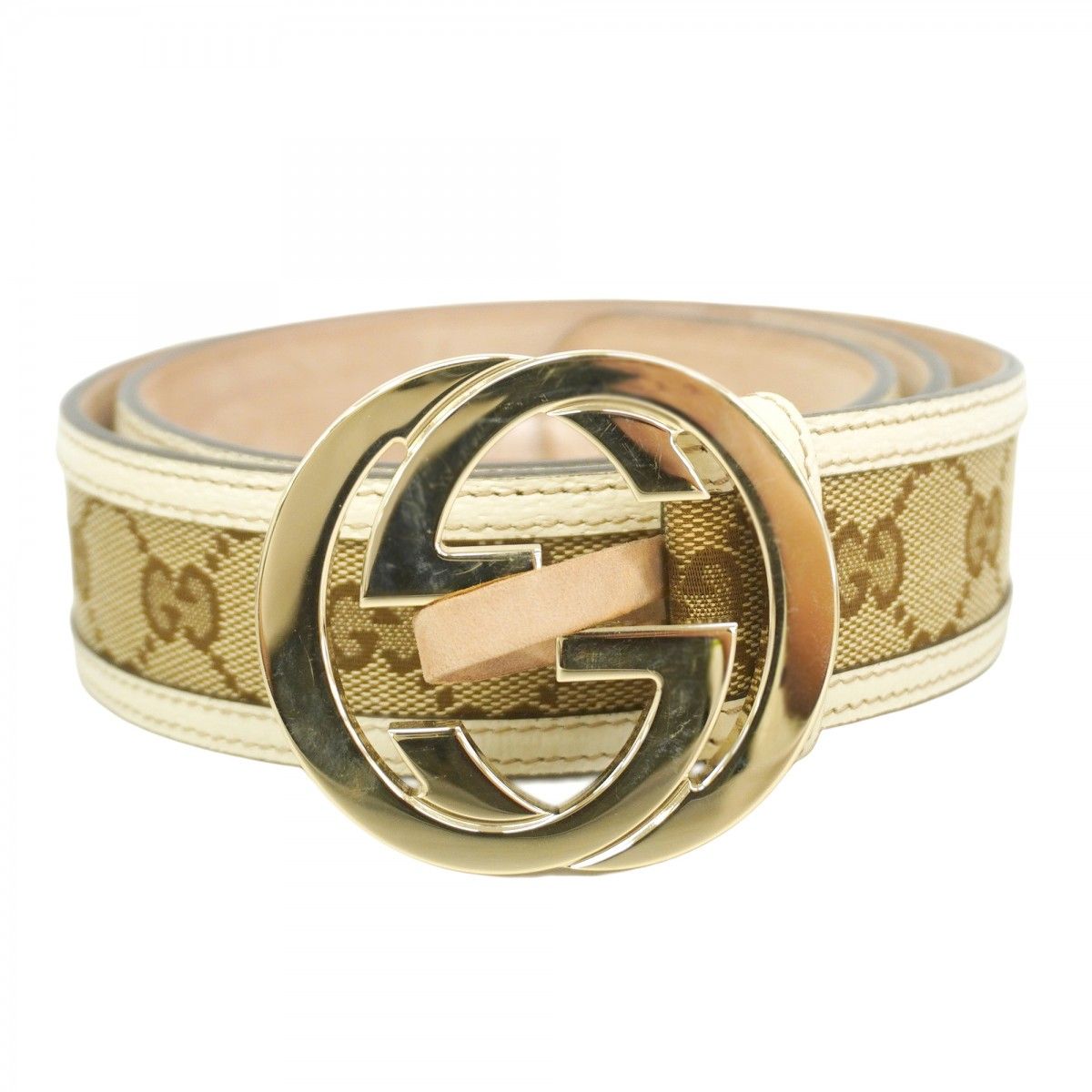 5pb1554】グッチ ベルト GGキャンバス 114876 キャンバス レザー