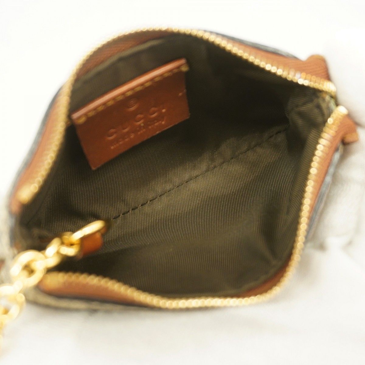 5pb1557】グッチ コインケース GGスプリーム 447964 PVC ブラウン