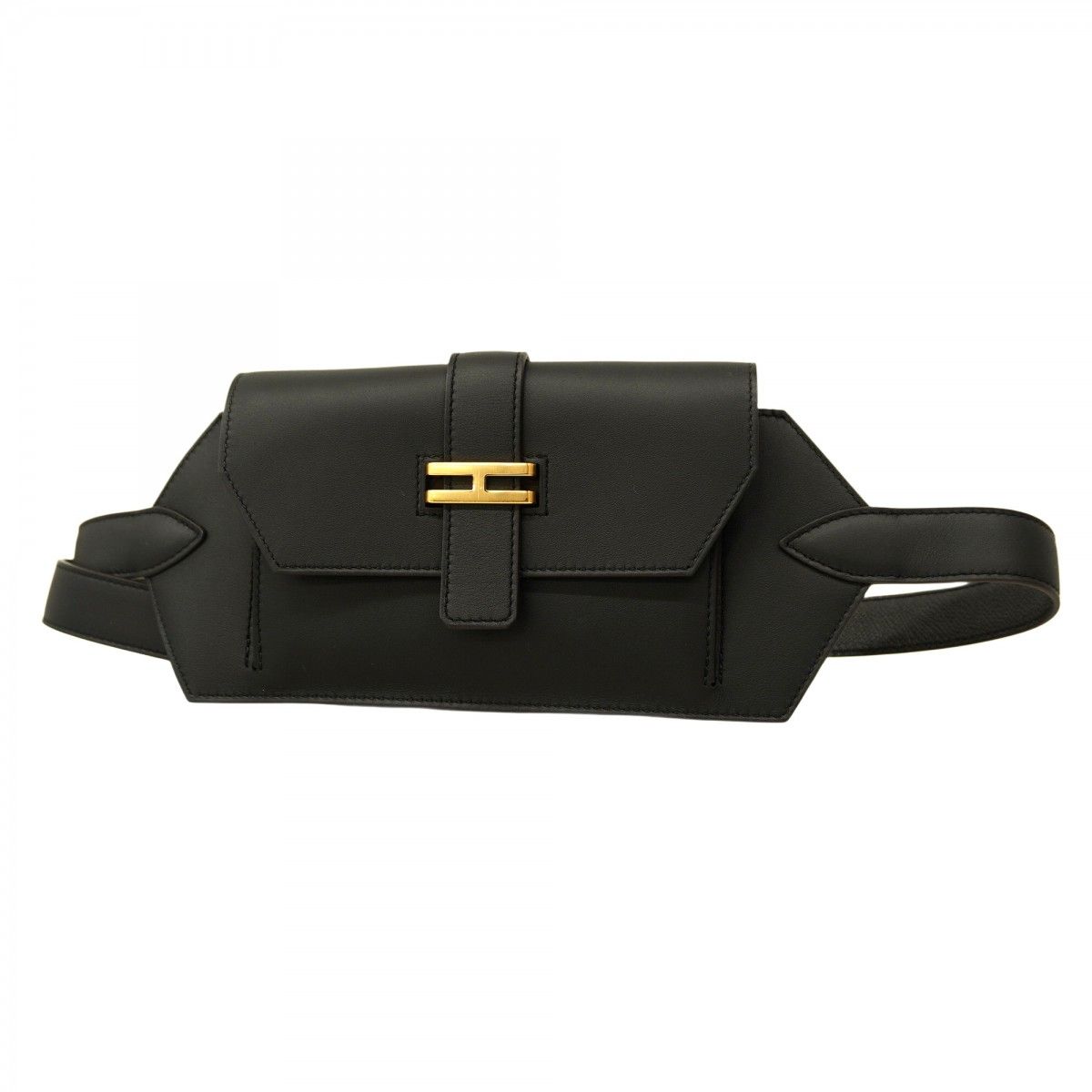 5 pb 1594 h エルメス ウエストバッグ エランポケット24 スイフト ブラック ゴールド金具 w刻印 レディース