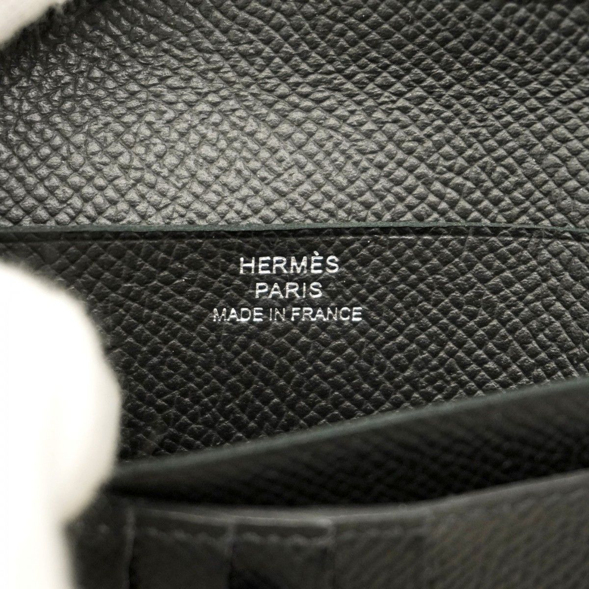  5 pb 1596 h エルメス 財布 ベアンコンパクト ヴォーエプソン ブラック シルバー金具 Y刻印 レディース その他 小物