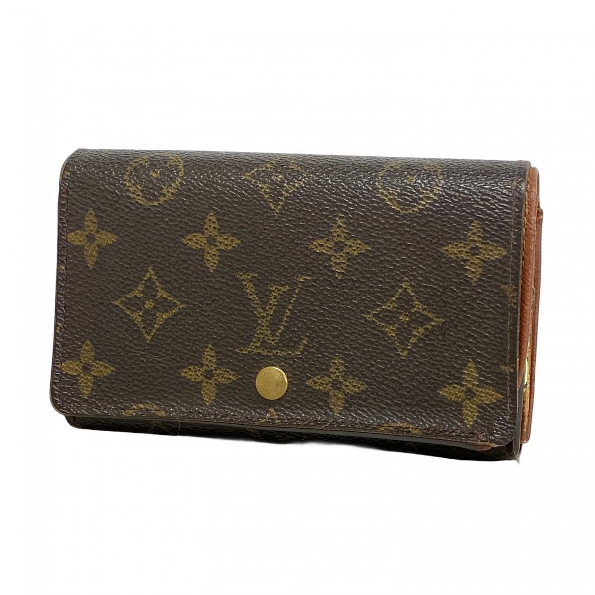 5 pb 1605 ルイヴィトン 財布 モノグラム ポルトモネビエトレゾール M 61730 ブラウン レディース
