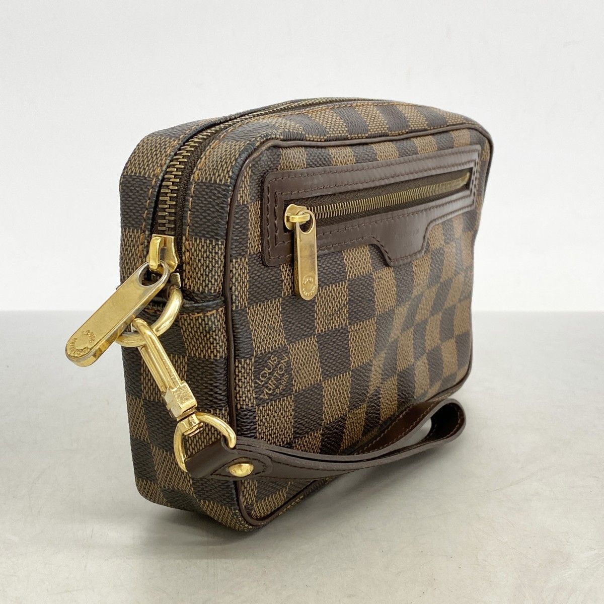 5 pb 1628 ルイヴィトン クラッチバッグ ダミエ ポシェットビエマカオ N 61739 エベヌ メンズ