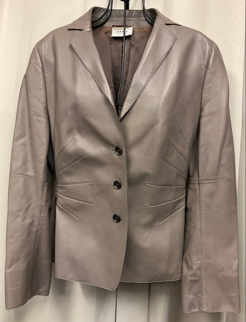 アルページュ7点まとめ売り(3点タグ付き新品) AKRIS punto アクリスプント レザージャケット ベージュ レディース