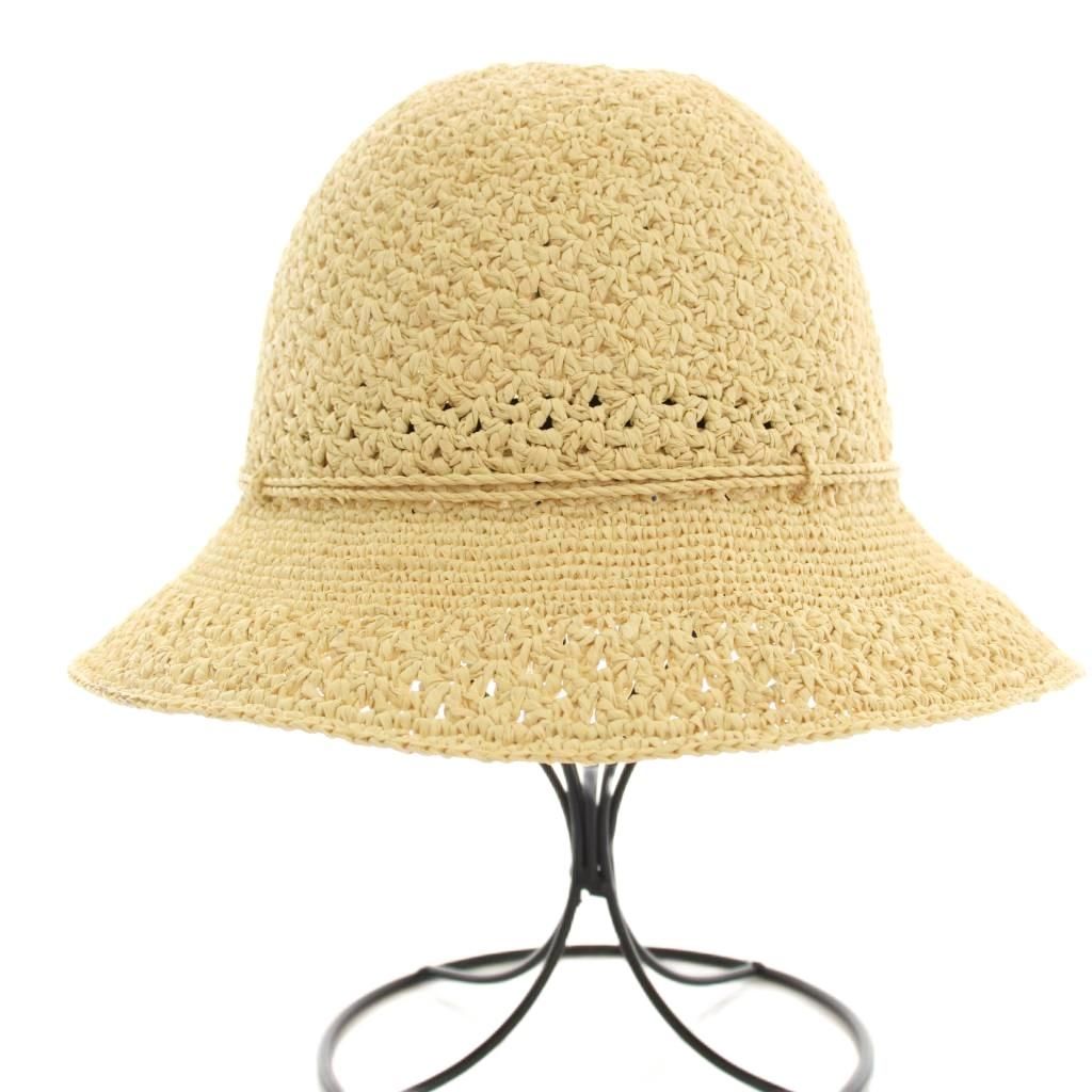  ヘレンカミンスキー HELEN KAMINSKI 麦わら帽子 ストローハット ラフィア リボン 編込み ベージュ HN その他 帽子