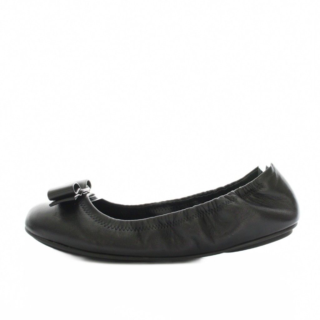 サルヴァトーレフェラガモ Salvatore Ferragamo ヴァラ パンプス バレエシューズ ラウンドトゥ ローヒール レザー 6.5 D 黒 ブラック YN 16089 YT