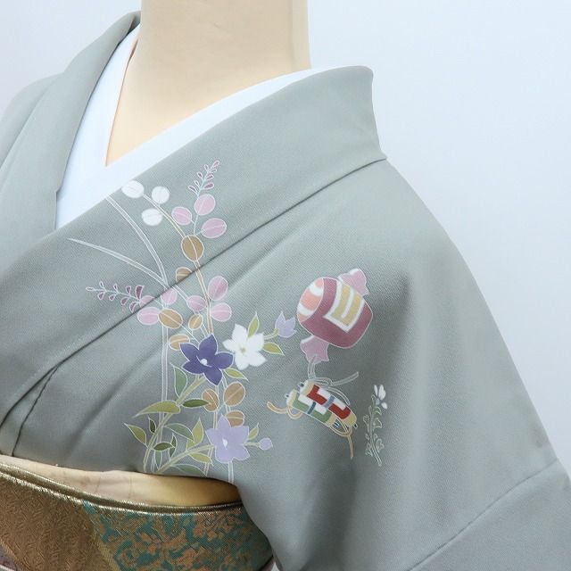 百華❀Y4162◇美品未着用 金駒刺繡 仕付け糸付 宝尽くし ゆったり