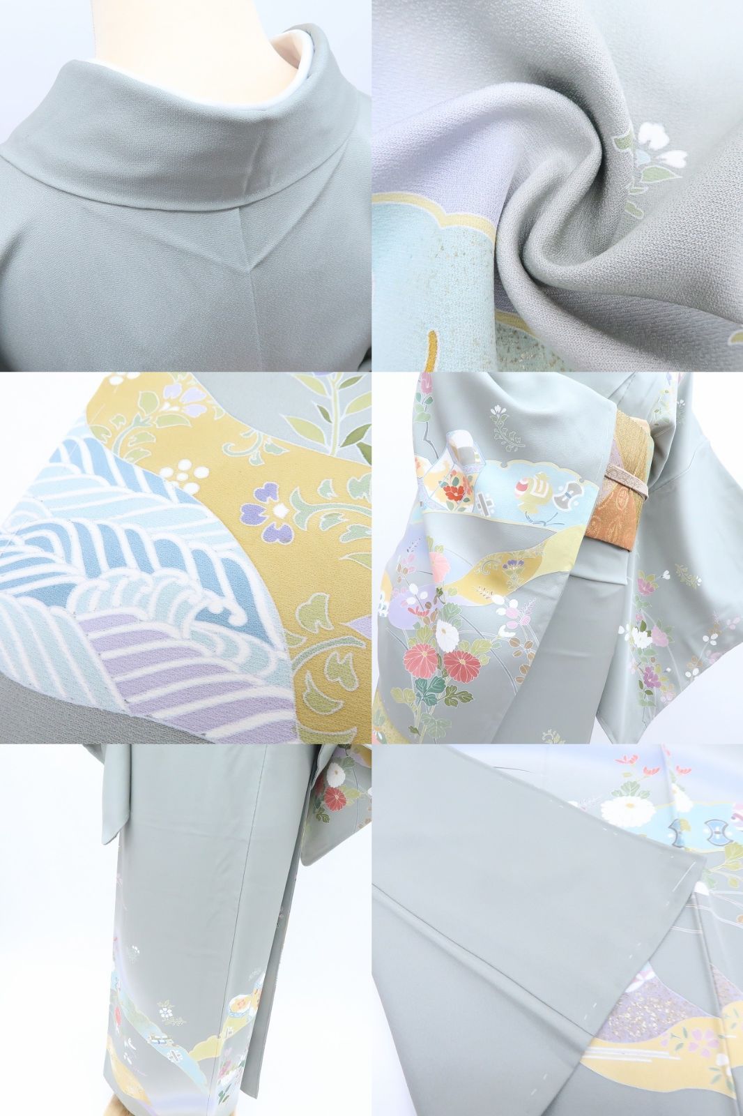 百華❀Y4162◇美品未着用 金駒刺繡 仕付け糸付 宝尽くし ゆったり