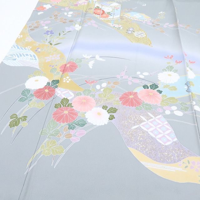 百華❀Y4162◇美品未着用 金駒刺繡 仕付け糸付 宝尽くし ゆったり