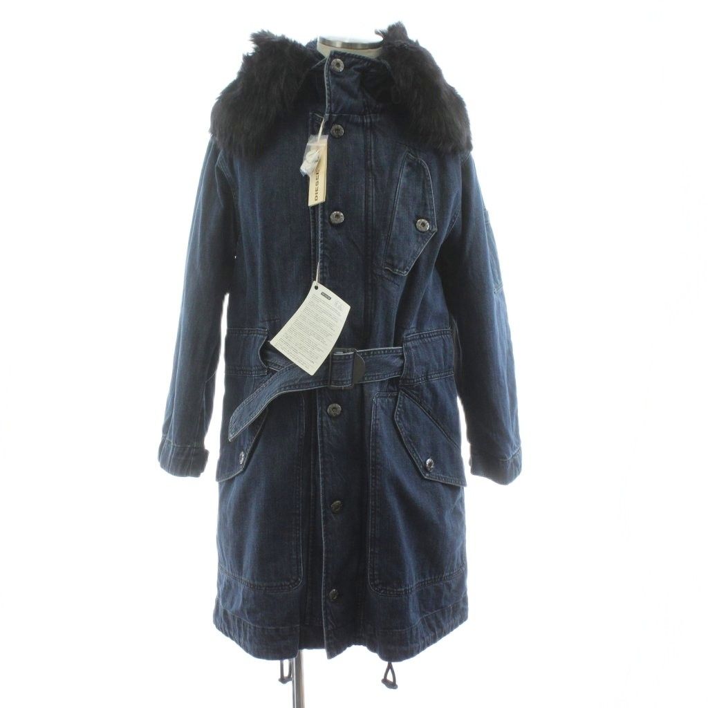 ディーゼル DIESEL モッズコート デニム ロング 中綿ライナー ファー