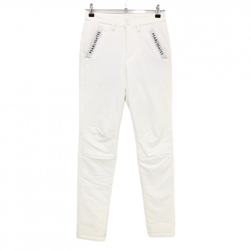 パーリーゲイツ 中綿パンツ 白×黒 ポケット口ロゴ レディース 00 XS ゴルフウェア PEARLY GATES