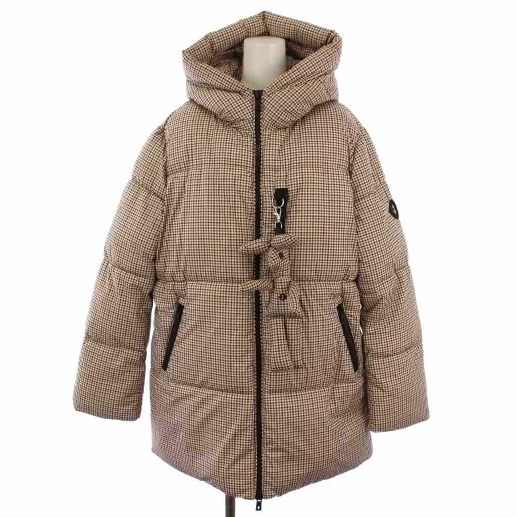 オットダム ottod'Ame 中綿コート ロング ジップアップ フード チェック柄 I42 白 茶 黒 222WYT-OG568001 /BM