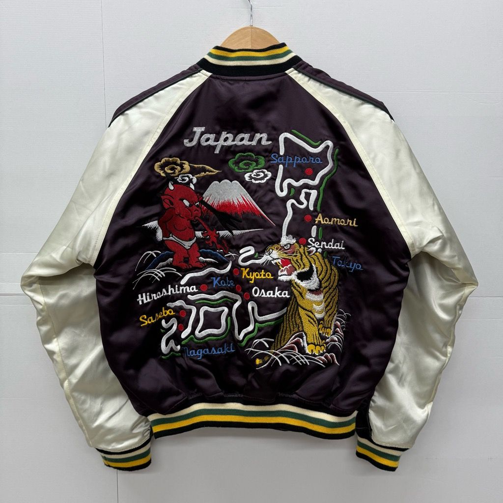 TEDMAN ベロア リバーシブル スカジャン サイズ38 ブラック パープル