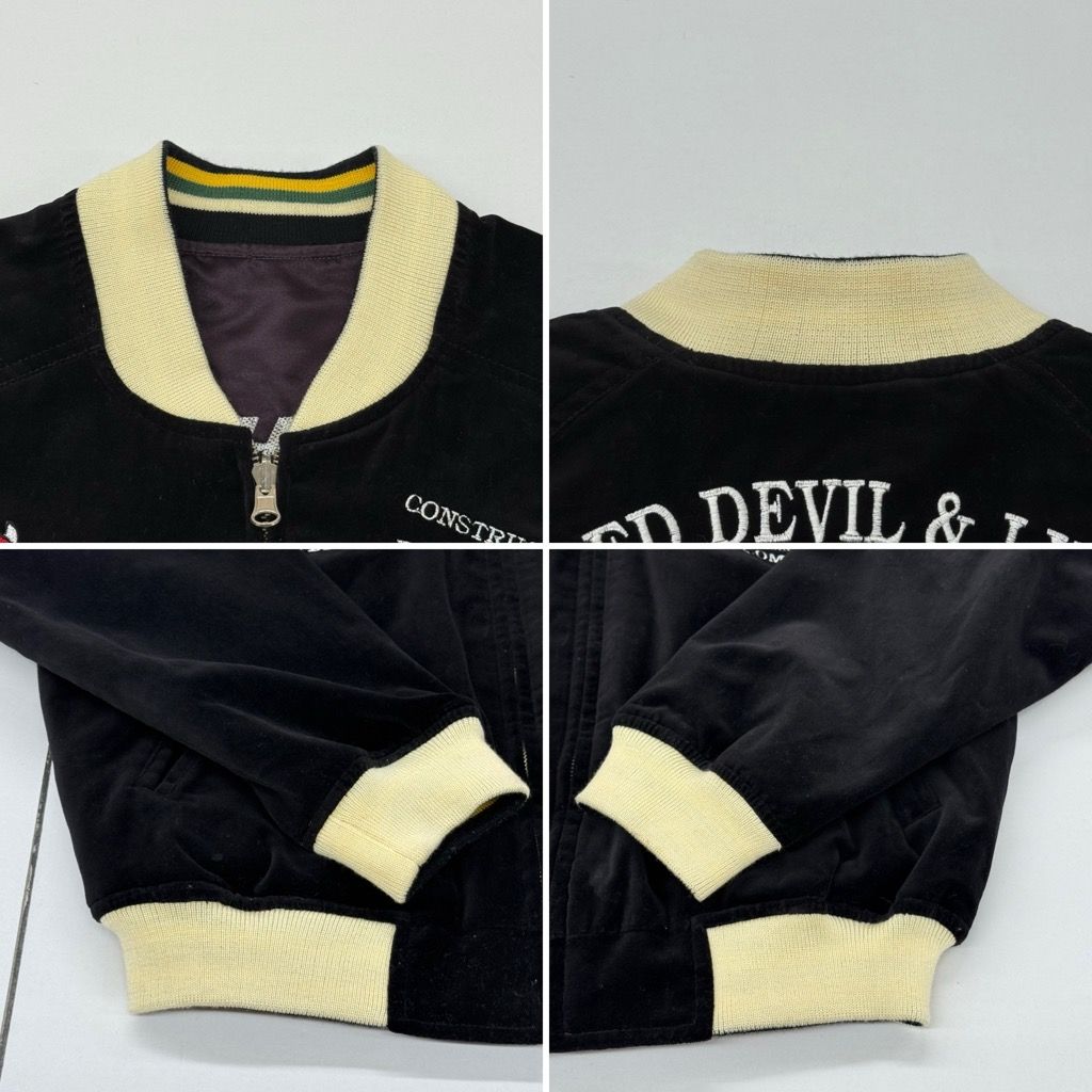 TEDMAN ベロア リバーシブル スカジャン サイズ38 ブラック パープル