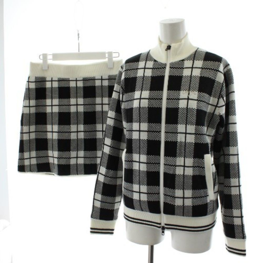 Callaway セットアップ　チェック　ニット　パーカー　スカート ゴルフ キャロウェイ CALLAWAY セットアップ 上下 ニットブルゾン ジャケット