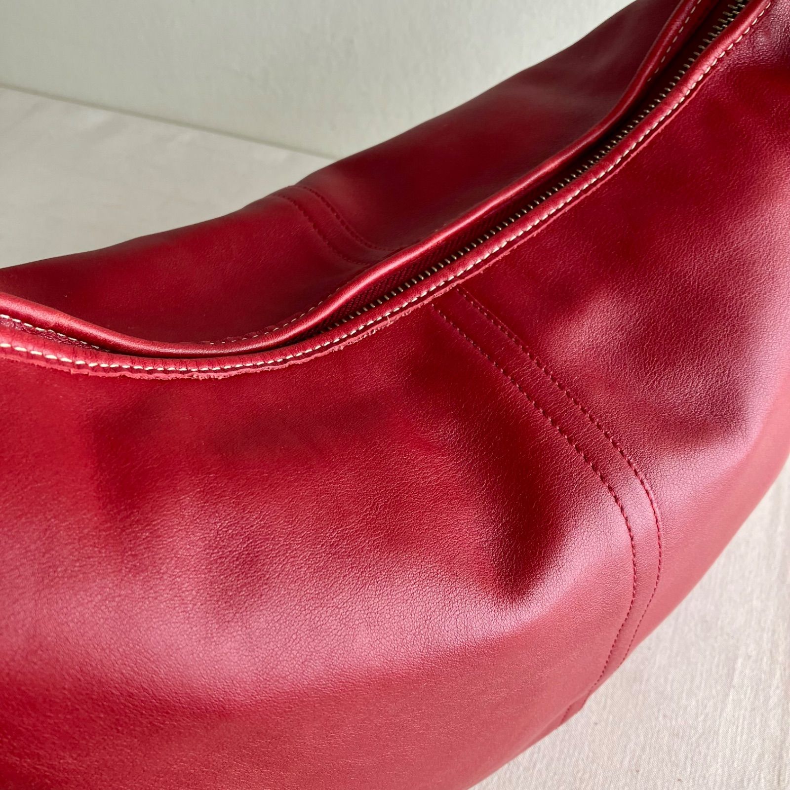 Vintage Coach Ergo Hobo Shoulder Bag Red Cowhide Leather y2k