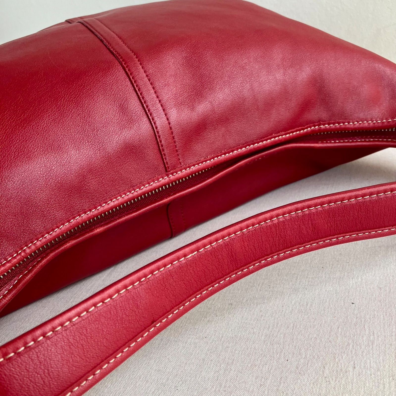 Vintage Coach Ergo Hobo Shoulder Bag Red Cowhide Leather y2k