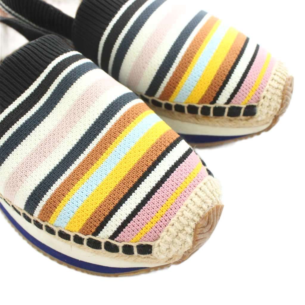 トリーバーチ TORY BURCH DAISY SLIP-ON デイジースリッポン スニーカー ボーダー柄 ロゴ 6.5 M マルチ 53602 KU スニーカー 靴