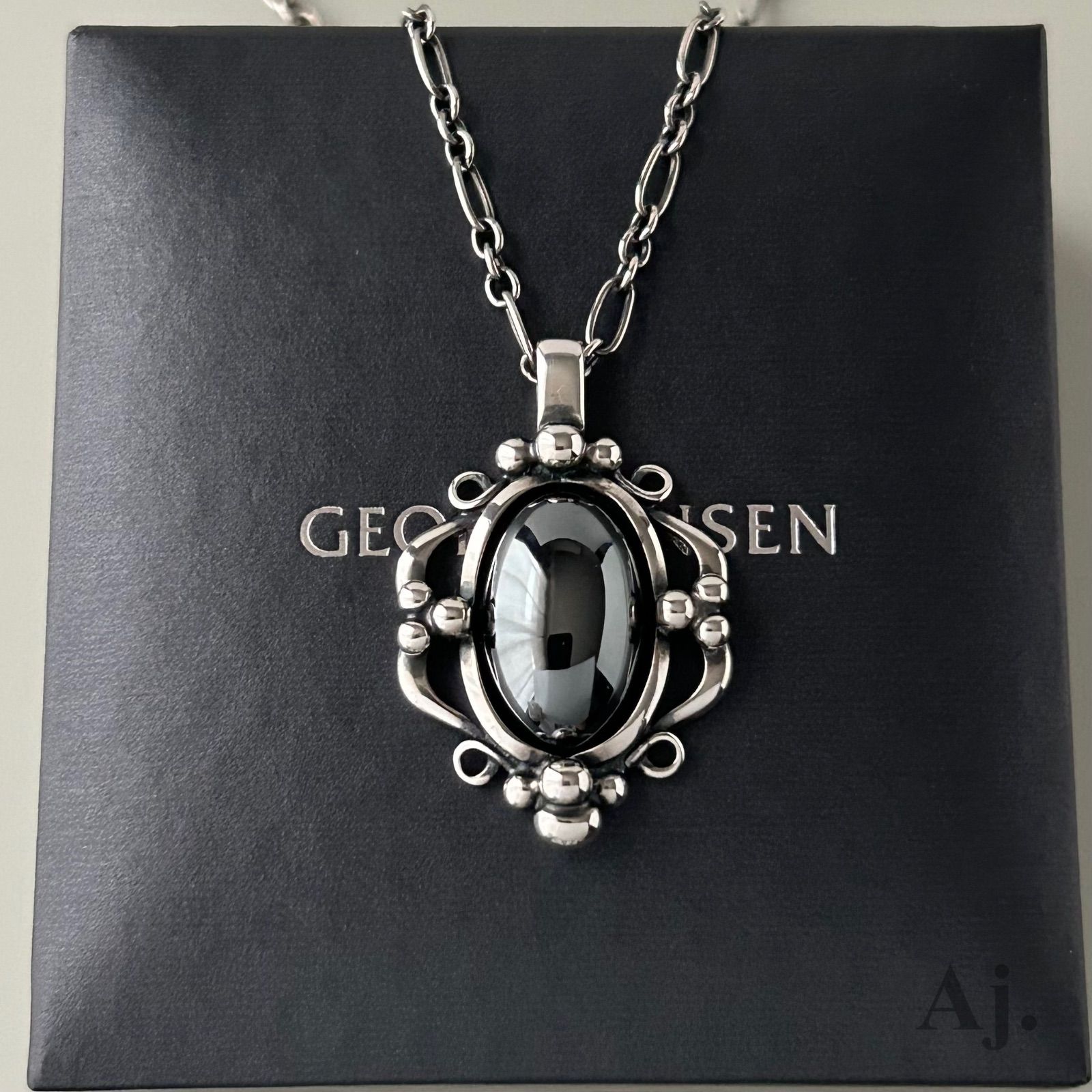 ジョージジェンセン ネックレス ペンダント 1989 2009 復刻 ヘマタイト