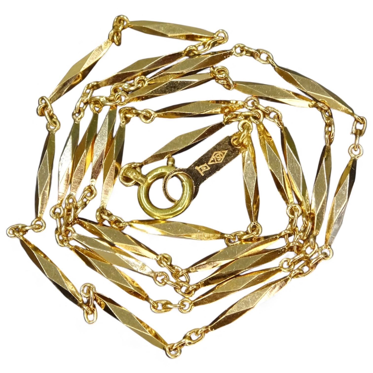 18金 K18 ゴールド GOLD 750 切子 キリコ デザイン ネックレス 約39cm