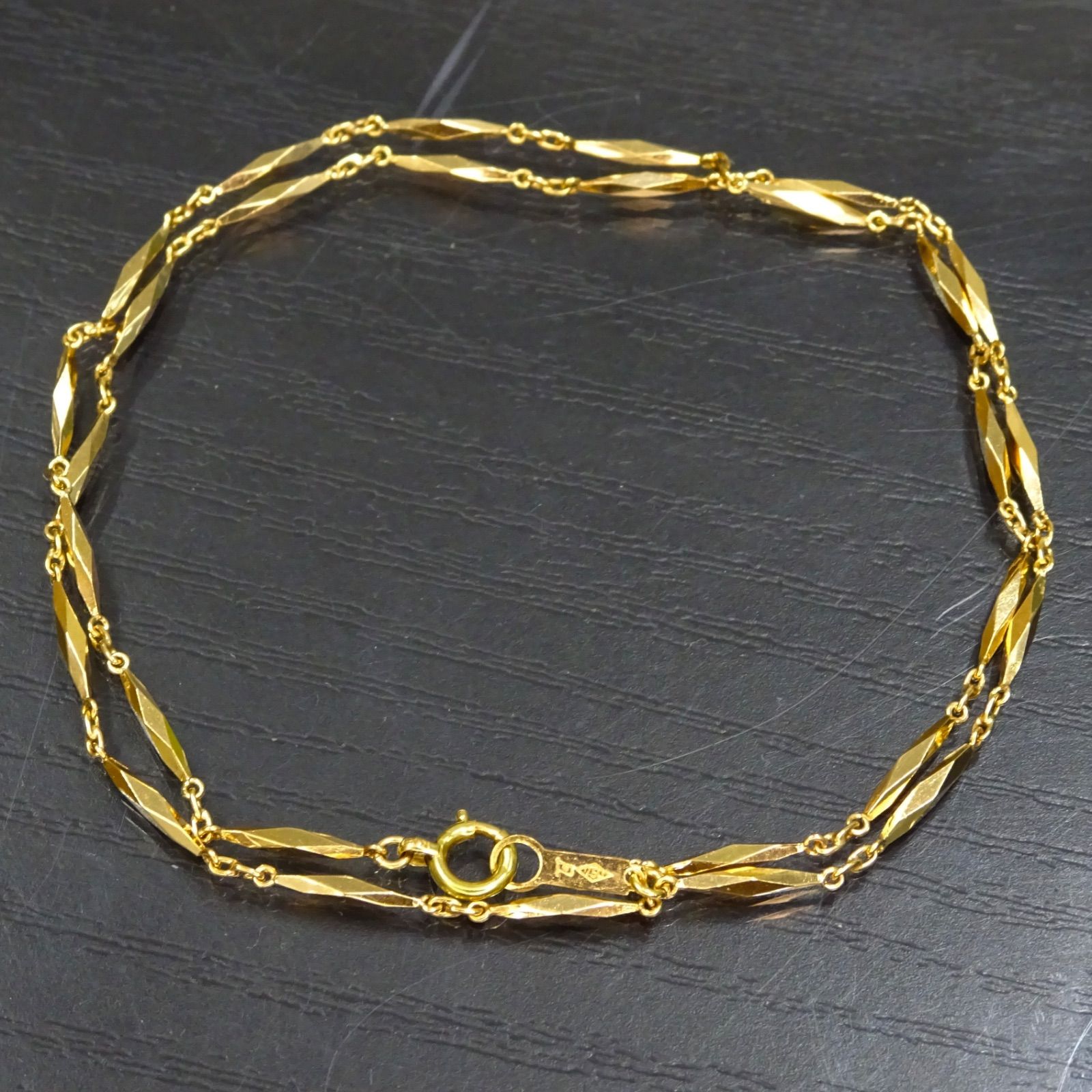 18金 K18 ゴールド GOLD 750 切子 キリコ デザイン ネックレス 約39cm