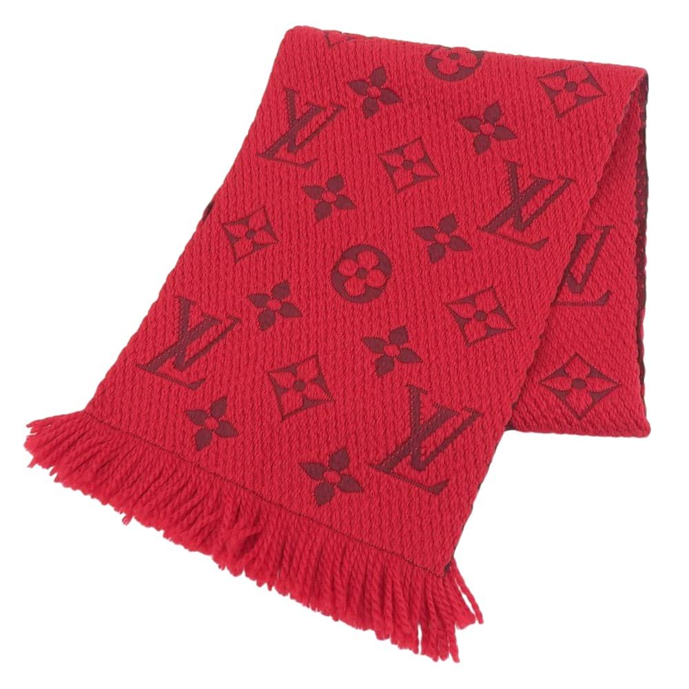 Louis Vuitton レッド マフラー モノグラム 本物保証】 超美品 ルイヴィトン LOUIS VUITTON モノグラム エシャルプ