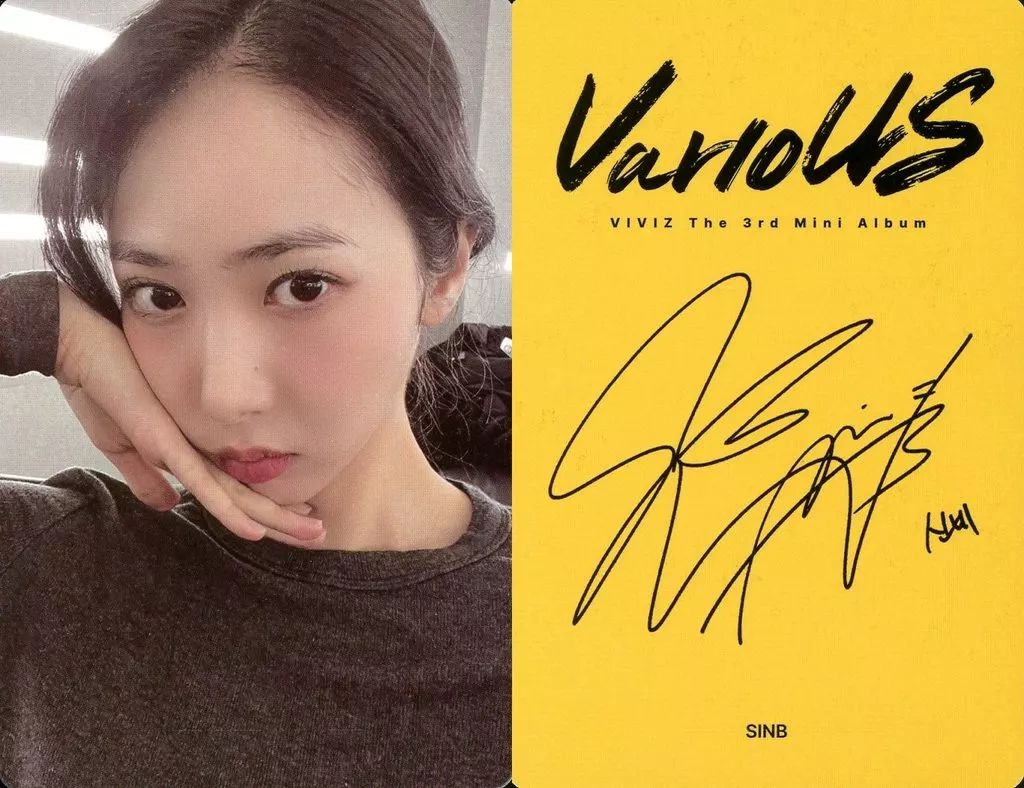 セール中…シンビ直筆サイン入り2Lサイズ写真‥VIVIZ…SinB 中古】コレクションカード(女性) VIVIZ/シンビ(SinB)/裏面グレー・印刷