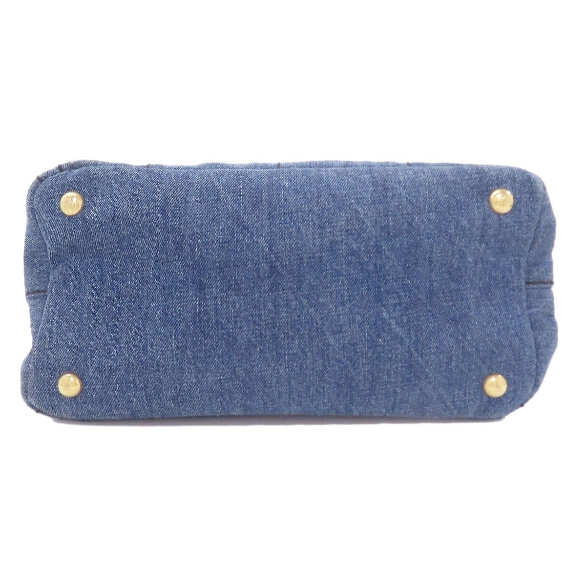 PRADA プラダ カナパミニ 2WAY ハンドバッグ デニム レディース [中古