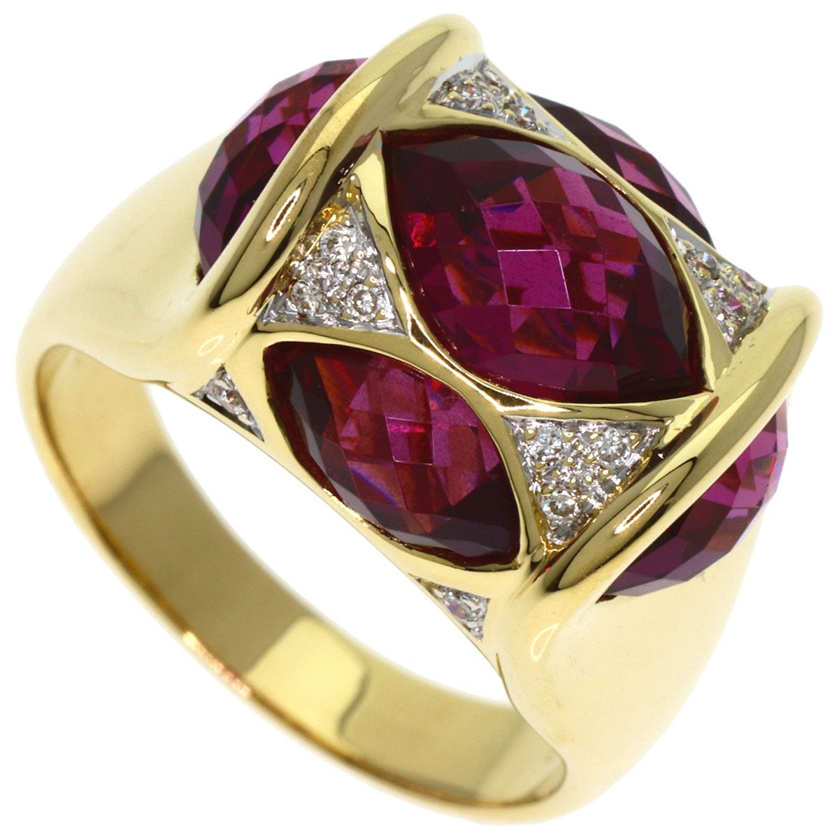 SELECT JEWELRY セレクトジュエリー ストーン ダイヤモンド リング 指輪 K 18 YG レディース