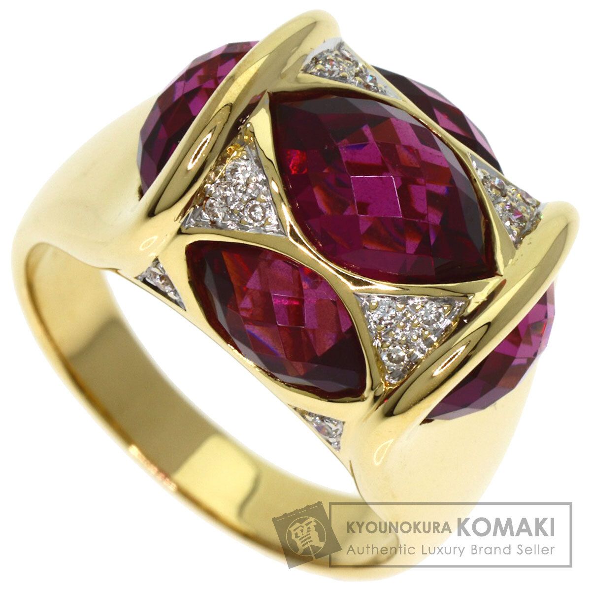 SELECT JEWELRY セレクトジュエリー カラーストーン ダイヤモンド リング 指輪 K 18 YG レディース