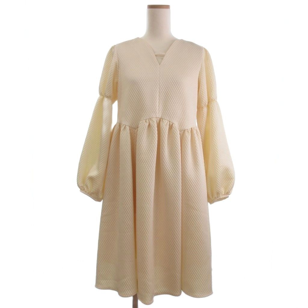 【中古】ルシェルブルー マトラッセ ジャガード ドレス ワンピース 25A65617 ブラック 36 レディース ルシェルブルー LE CIEL BLEU Matelasse Jacquard Dress マトラッセ