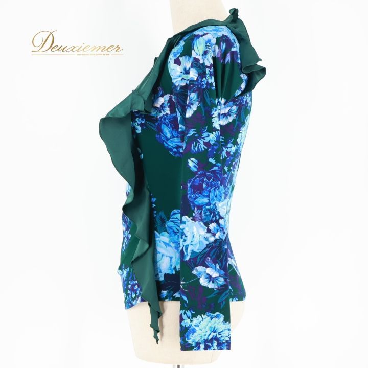 社交ダンス 衣装 トップス ブラウス グリーン系 チャコットロイヤル