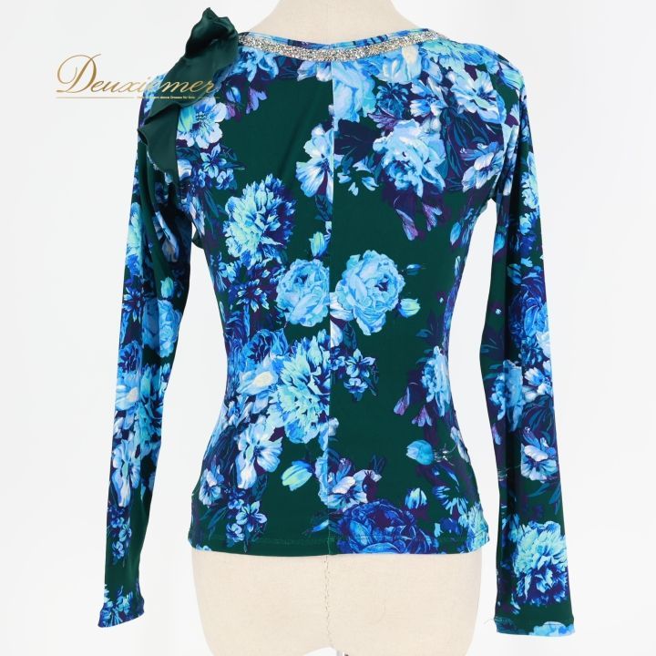 社交ダンス 衣装 トップス ブラウス グリーン系 チャコットロイヤル