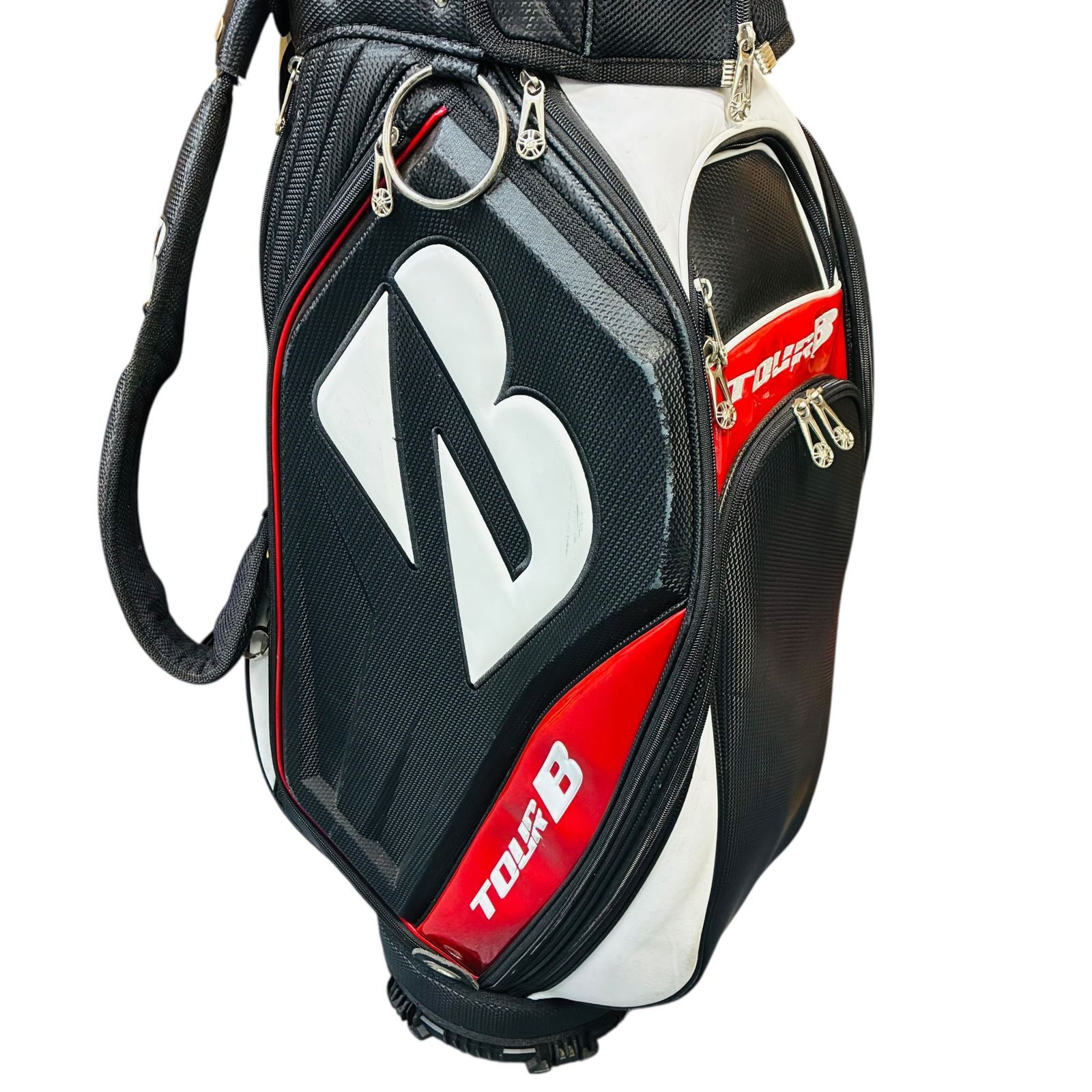 ブリヂストン TOUR B キャディバッグ 黒/赤 ブリヂストン BRIDGESTONE TOUR B キャディバッグ 9.5型 大容量モデル