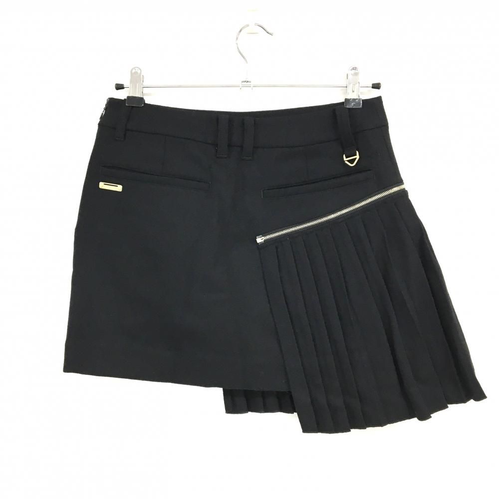 超 セントアンドリュース 2 WAYスカート 黒 プリーツ着脱可 ウール混 内側インナーパンツ レディース M ゴルフウェア St ANDREWS