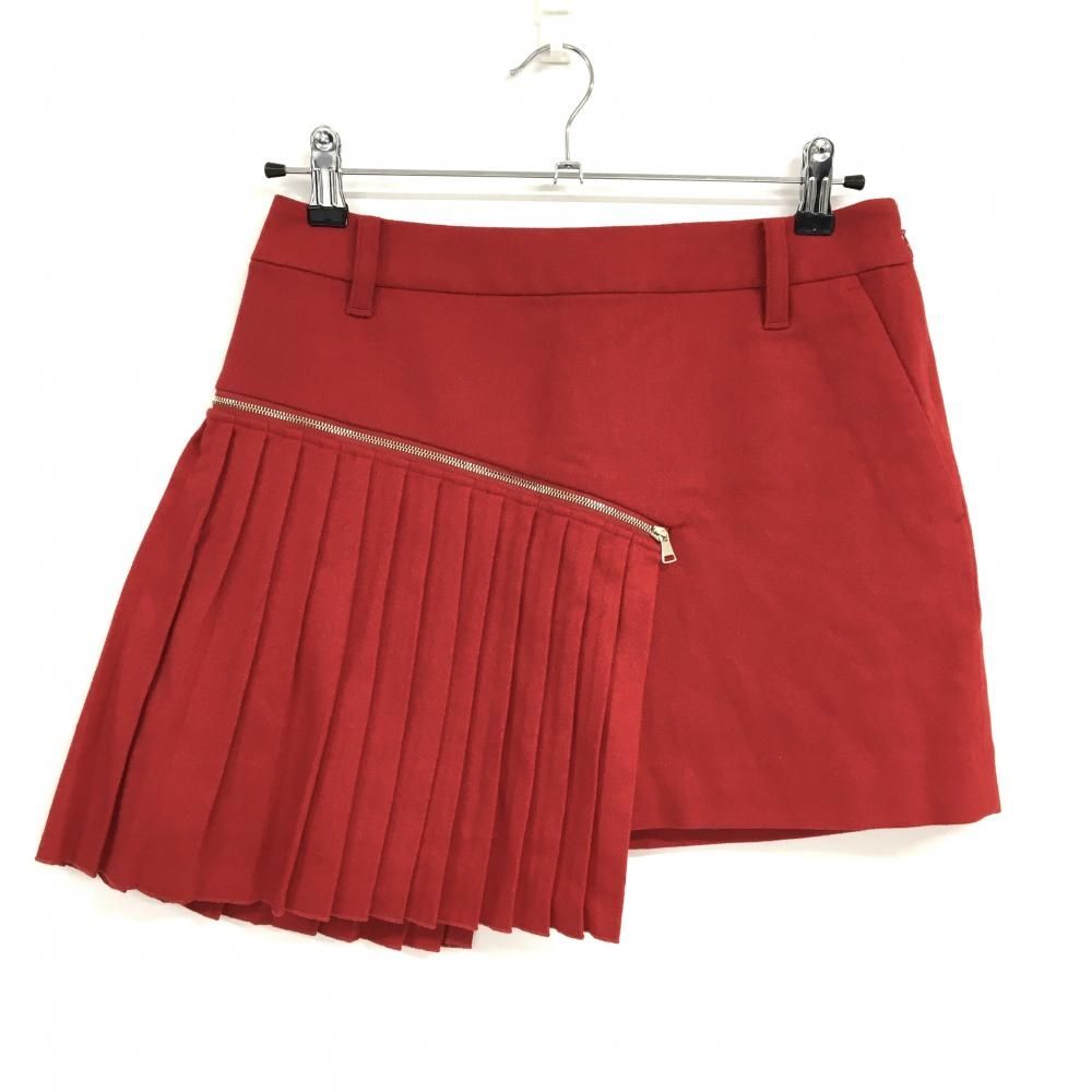 超 セントアンドリュース 2 WAYスカート レッド プリーツ着脱可 ウール混内側インナーパンツ レディース M ゴルフウェア St ANDREWS