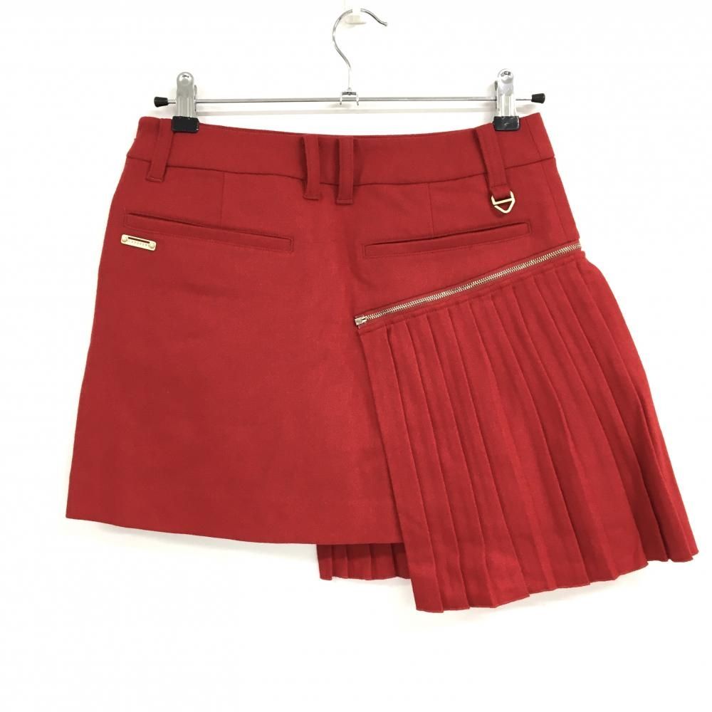 超 セントアンドリュース 2 WAYスカート レッド プリーツ着脱可 ウール混内側インナーパンツ レディース M ゴルフウェア St ANDREWS