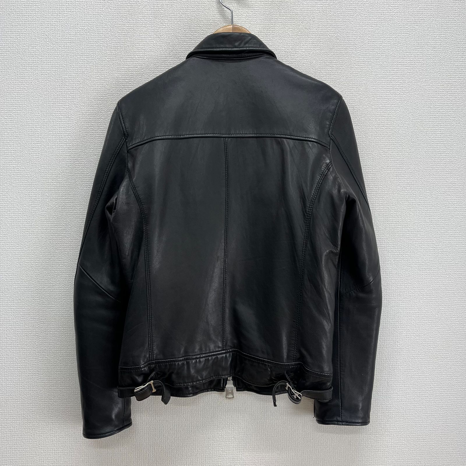 nano universe ナノユニバース シングルライダースジャケット レザージャケット 羊革 中綿 S